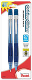 Pentel Quicker Clicker Automatic Pencil, 0.7mm, Transparent Blue Barrel, 2 Pack (PD347BP2-K6)