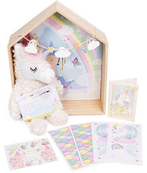 Story Magic Unicorn Dream Dollhouse by Horizon Group USA,Plush Unicorn Doll,Pretend Play Activity,Decorate Wooden Doll House With Stickers,Play Scene & More!Includes Stuffed Animal,Perfect For Ages 4+