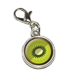 Graphics and More Kiwi Fruit Antiqued Bracelet Pendant Zipper Pull Charm with Lobster Clasp