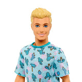 Barbie Ken Fashionistas Doll #211 with Blond Hair, Wearing Cactus Tee and White Shorts with Sneakers