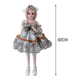 BABY 24inch 60cm Doll Girl 19 Jointed BJD Dolls Full Set SD Doll Toy Surprise Doll for Birthday Gift - Tiffany
