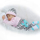 Ocs Reborn Baby Dolls 22inch Lifelike Soft Silicone Vinyl Real Newborn Baby Dolls with Magnet Pacifier