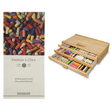 Sennelier Artist 80pc Soft Pastel Set, Includes 3 Drawer Wood Storage Box, Assorted Colors