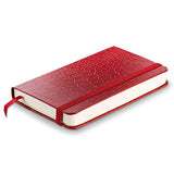 Pocket Notebook | Journal 3.5 x 5.5 - Small/Mini Size - Hardcover Crocodile Faux Leather Textured - Premium Thick Acid-Free Ivory Paper - Lightly Ruled - by CAMOLEAF (Red)