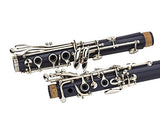 Glory Dark Blue/Silver Keys Bb B Flat Clarinet with Second Barrel, 11reeds,8 Pads cushions,case,carekit -Click to see More Colors