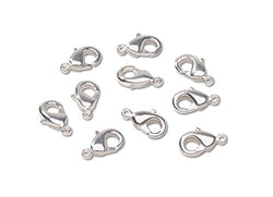 Darice 10 Piece Lobster Clasps, 11mm, Bright Silver