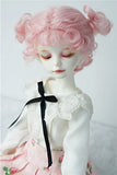 JD269 7-8inch 18-20CM Twins Bowl updo Mohair Doll Wig 1/4 MSD BJD Wigs (Pink)