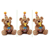 GUND Happy Birthday Animated Bear Singing Light Up Plush Stuffed Animal, 10"