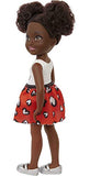 Barbie Chelsea Doll (6-inch Brunette) Wearing Skirt with Heart Print and Metallic Shoes, Gift for 3 to 7 Year Olds