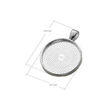 Miraclekoo 20 Set Silver Plated Round Bezel Pendant Trays with Glass Dome Tiles Cabochon 25 mm