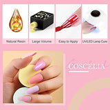 Gel Nail Polish Kit Glitter Pink Blue Yellow White Purple Gel Nail Polish Set 12PCS 10ml Spring Summer Colors Long Lasting Soak Off LED Gel Nail Starter Kit Manicure Salon DIY at Home with Gift Box