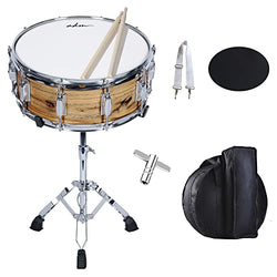ADM 14"X 5.5" Student Snare Drum Set, Kids Snare Drum Beginner Kit with Stand, Drum Mute Pad, Strap, Drum Sticks, Drum Keys, Wood