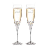 Things Remembered Personalized Infinity Heart Champagne Flute Set with Engraving Included