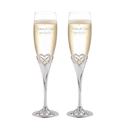 Things Remembered Personalized Infinity Heart Champagne Flute Set with Engraving Included