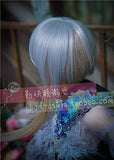 (22-24CM) BJD Doll Hair Wig 1/3 SD DZ DOD LUTS / 3 Colors Mixed, Pink+Light-Purple + Creamy-White, Medium Hairstyle / FBE173