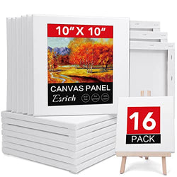 Stretched Canvases for Painting,10×10",Pack of 16 ,Primed Acid-Free,5/8 Inch Thick Wood Frame Blank Canvas,Art Canvases for Beginners,Artists for Oil Paint,Acrylic Paint,Pouring Painting.
