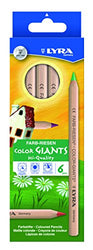 LYRA Color Giant Colored Pencils - 6.25mm - Unlacquered - 6 Colors (3931060)