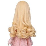 MUZI Wig BJD Doll Wig Light Golden Long Curly Hair Wigs for 1/3 BJD SD Doll Hair Wigs Doll Accessories (02)