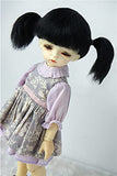 JD203 6-7inch 16-18cm Twin Pony Mohair Doll Wigs 1/6 YOSD bjd Accessories (Black)