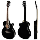 World Rhythm Acoustic Guitar, Right, Black, 3/4 (WR-204)