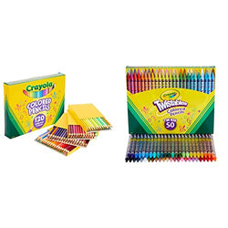 Crayola Colored Pencils, No Repeat Colors, 120 Count, Gift & Twistables Colored Pencil Set, School Supplies, Coloring Gift,50 Count