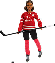 Tim Hortons 12-inch Curvy Hair Barbie Doll - Collectible Barbie Doll in Hockey Uniform, with Doll Stand and Certificate of Authenticity, for 6 Year Olds and Up