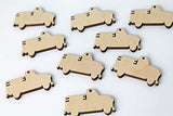 ALL SIZES BULK (12pc to 100pc) Unfinished Wood Wooden Vintage Pickup Truck Laser Cutout Dangle Earring Jewelry Blanks Charms Shape Crafts Made in Texas