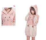 Girl's Cute Cat Hoodie with Cat Ears Hooded Sweatshirts Pullover (S) Pink