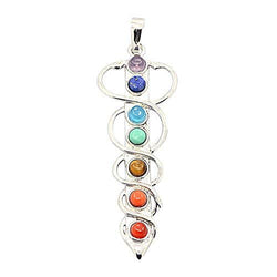 Pandahall 1PCS 7 Chakras Natural Quartz Gemstones Beads Pendant Healing Point Chakra Reiki - Holy