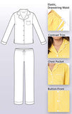 PajamaGram Womans Pajamas Soft Cotton - Pajamas Set for Women, Yellow, M, 8-10