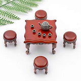Galand Furniture Toy,1/12 Dollhouse Mini Furniture Bench Dining Table Model Toy Miniature Landscape A