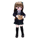 UCanaan BJD Doll 1/6 SD Dolls 12 Inch 18 Ball Jointed Doll DIY Toys with Full Set Clothes Shoes Wig Makeup, Best Gift for Girls-Anshen and Anya School Style Set