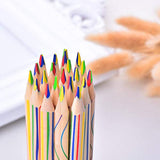 Showvigor Rainbow Colored Pencils, 10pcs Wooden Pencils For Kids, 4 in 1 Color Pencil Set With Vibrant Color Combinations For Drawing, Coloring and Sketching