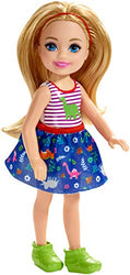 Barbie Club Chelsea Doll, 6-inch Blonde with Dinosaur-Themed Look,  (GMR96)