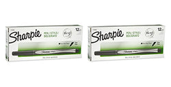 Sharpie Pen, Fine PduPE Point, Black, 12 Count (2 Pack)
