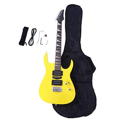 Waful Novice Entry Level 170 Electric Guitar HSH Pickup Bag Strap Paddle Rocker Cable Wrench Tool Yellow