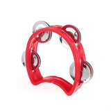 Musiclily Plastic Handheld Tambourine Percussion Jingles Musical Instrument for Kids and Adults, Red/Yellow(Pack of 2)
