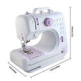 Mini Sewing Machine for Beginner, Portable Sewing Machine, 12 Built-in Stitches Small Sewing Machine Double Threads and Two Speed Multi-function Mending Machine with Foot Pedal for Kids, Women (Purple)