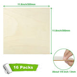 16PCS Basswood Sheets 1/8 x 12 x 12 Inch Plywood Board for Crafts, Unfinished Square Wooden Sheets Thin 3mm Basswood for Architectural Model Making Burning Painting Pyrography Drawing Laser Scroll
