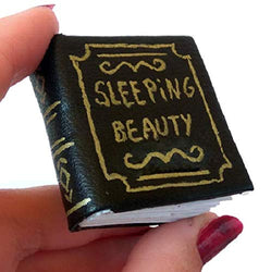 Miniature Fairy Tale Book, Readable Story Text with Leather Cover. Dollhouse