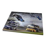 Speeding Car On The Nascar Speedway Inspirational Wall Art Inspired Art Micro Spray Framed Canvas Wall Art For Home And Office Decoration 16* 12 Inch