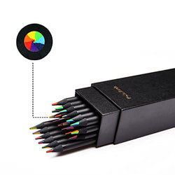 Petallush Rainbow Pencils，7 Color in 1 Pencils for Kids, Colored Pencils Set for Drawing, Painting and Sketching, Colored Pencils for Adult Coloring, Easy to Color Books for Students, Teachers (12Pcs)