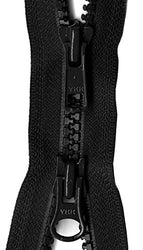 YKK Vislon 2-Way Separating Zipper, 26", Black