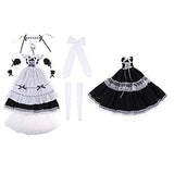 Prettyia 1/3 BJD Doll Clothes Set Maid Uniform Cosplay Outfits Doll Accessory Toy Gifts (B)