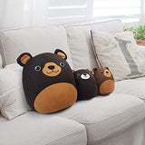 BenBen Bear Plush Pillow, Set of 3 Cute Plushie, 12 and 7’’ Squishy Stuffed Animals Hugging Toy, Mama Bear and Cubs