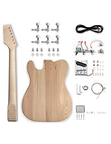 Bogart DIY Electric Guitar Kits Tele Style Beginner Kits 6 String Right Handed with Ash Body Hard Maple Neck Rosewood Fingerboard Chrome Hardware Build Your Own Guitar., Natural, DIY STL 120-Ash