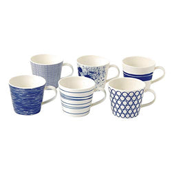 Royal Doulton Pacific Mixed Patterns Accent Mugs Set, Blue