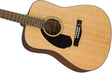 Fender CD-60S Dreadnought Acoustic Guitar, Walnut Fingerboard, Natural, Left-Hand