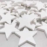 White Wooden Stars for American Flag, 102 Pcs Wood Star Cutouts 1-1/2 inch by 3/16 inch for Crafts, July 4th Independence Day, Christmas (White Wooden Stars)