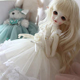 HMANE BJD Dolls Clothes 1/4, White Tutu Skirt Fluffy Dress Clothes Outfit for 1/4 BJD Dolls (No Doll)